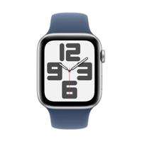 Apple Watch SE GPS + Cellular 44mm Aluminium Case met Denim Sport Band - S/M Smartwatch Zilver