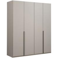Leen Bakker - Kledingkast Milaan 4-deurs - Kiezel -236x180x58 Cm - Spaanplaat - Beige#Taupe