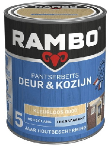 rambo pantserbeits deur en kozijn hoogglans transparant 1207 notenhout 0.75 ltr