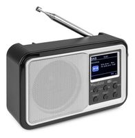 Draagbare DAB radio met Bluetooth - Audizio Parma - wekkerradio - FM radio - retro radio - Zilver - thumbnail