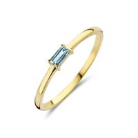 14k Geelgouden Ring met Aquamarijn - Geboortesteen Maart 2,5mm