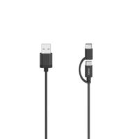 Hama Micro-USB-kabel 2in1 Incl. Adapter Naar USB-C USB 2.0 0,75 M - thumbnail