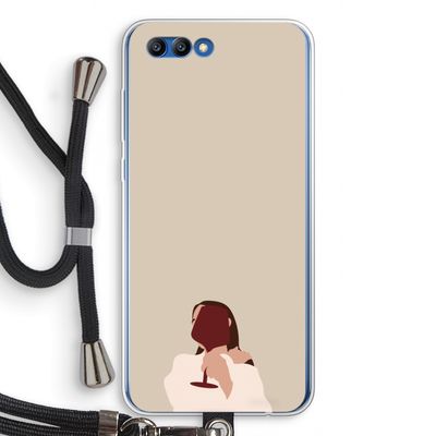 I drink wine: Honor 10 Transparant Hoesje met koord