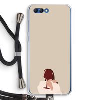 I drink wine: Honor 10 Transparant Hoesje met koord