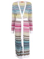 Missoni cardigan ceinturé à motif zigzag - Bleu