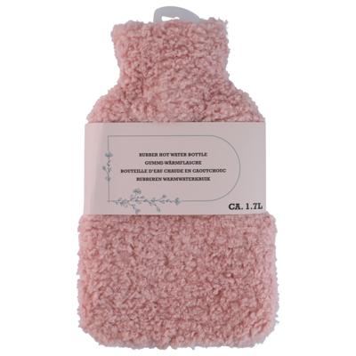 Warmwaterkruik - roze - 1,75L - teddy hoes - bedkruik - kruik - kruik met hoes