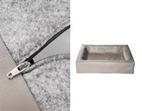 BIA BED KUNSTLEER HOES HONDENMAND TAUPE BIA-60 70X60X12 CM