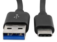 Ansmann USB-kabel USB 3.2 Gen1 (USB 3.0 / USB 3.1 Gen1) USB-A stekker, USB-C stekker 2.00 m Zwart Aluminium-stekker, TPE-mantel, Stekker past op beide manieren - thumbnail