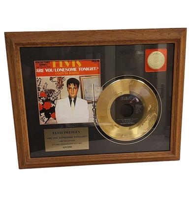 Elvis Presley - Are You Lonesome Tonight 24KT Gouden Plaat Single
