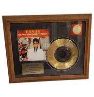 Elvis Presley - Are You Lonesome Tonight 24KT Gouden Plaat Single Elvis Presley - Are You Lonesome Tonight 24KT Gouden Plaat Single