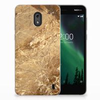 Nokia 2 TPU Siliconen Hoesje Marmer Creme - thumbnail