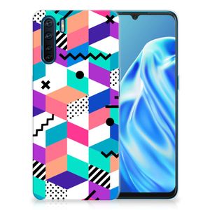 OPPO A91 TPU Hoesje Blokken Kleurrijk