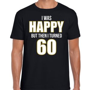Verjaardag cadeau t-shirt 60 jaar - happy 60 zwart voor heren 2XL  -