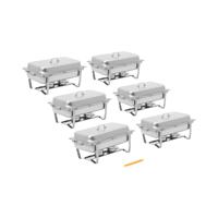 Chafing Dish - set van 6 - GN 1/1 - 6 x 7,5 l - 6 brandstofcontainers - Royal Catering Chafing Dish - set van 6 - GN 1/1 - 6 x 7,5 l - 6 brandstofcontainers - Royal Catering