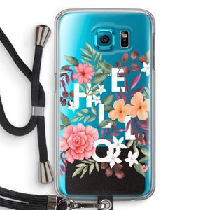 Hello in flowers: Samsung Galaxy S6 Transparant Hoesje met koord