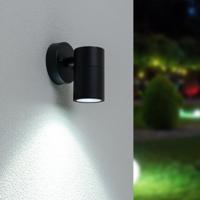 Mason - LED Wandlamp - IP44 Waterdicht - 5 Watt 400 Lumen - GU10 - 6000K Daglicht Wit - Dimbaar - Voor binnen en buiten - Downlight - Zwart