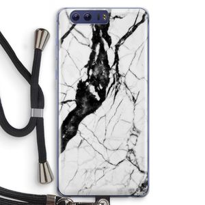 Witte marmer 2: Honor 9 Transparant Hoesje met koord