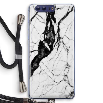 Witte marmer 2: Honor 9 Transparant Hoesje met koord