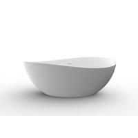 Vrijstaand Ligbad BWS Walton 160x95 cm Solid Surface Mat Wit Boss & Wessing