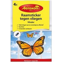 4x Raamsticker / insectenval vlinder tegen vliegen en motten   -