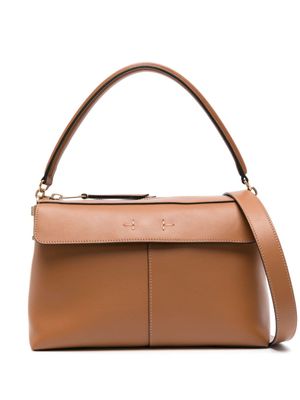 Tod's sac cabas en cuir à breloque logo - Marron