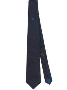 ETRO Pegaso motif-embroidered silk tie - Bleu