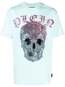 Philipp Plein t-shirt à tête de mort strassée - Bleu