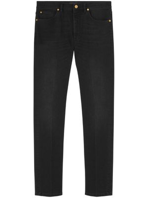 Versace jean slim à logo brodé - Noir