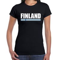 Finland supporter t-shirt zwart voor dames