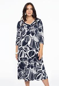 Yoek Jurk SKETCH | Blauw | Maat 50/52