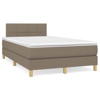 Boxspring met matras en LED stof taupe 120x190 cm