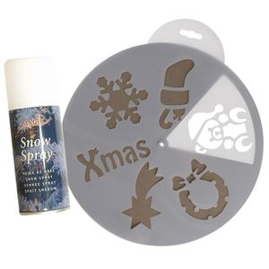 Kerst raamsjablonen/raamdecoratie - 6 vormen - met sneeuwspray