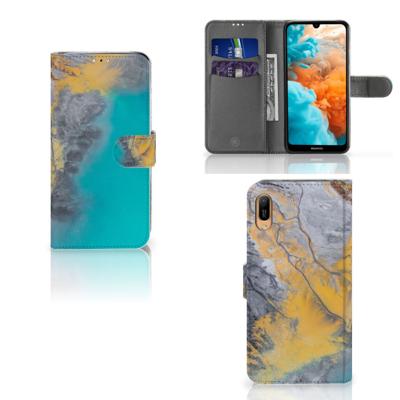 Huawei Y6 (2019) | Bookcase | Marble Blue Gold
