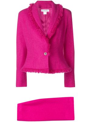 Christian Dior Pre-Owned tailleur-jupe à franges (années 1990) - Rose