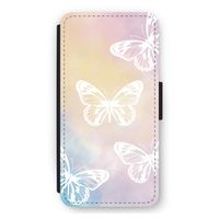 White butterfly: iPhone 12 Pro Max Flip Hoesje