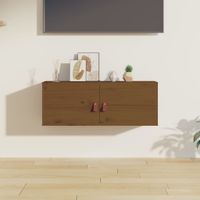 Wandkast 80x30x30 cm massief grenenhout honingbruin - thumbnail