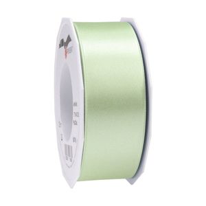 1x Luxe pastel groene satijnen lint rollen breed 4 cm x 25 meter cadeaulint verpakkingsmateriaal - Cadeaulinten