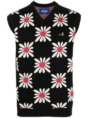 Awake NY débardeur en maille à fleurs - Noir