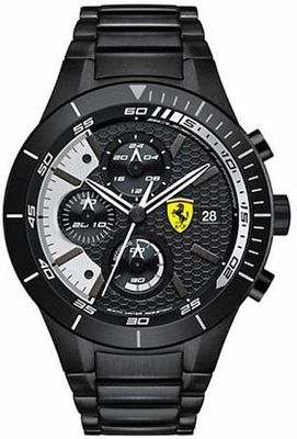 Scuderia Ferrari Mod. Redrev Evo - 830267 - Sportief Herenhorloge met Chronograaf (Zwart, Grijs, Stalen band) Scuderia Ferrari Mod. Redrev Evo - 830267 - Sportief Herenhorloge met Chronograaf (Zwart, Grijs, Stalen band)