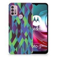 Motorola Moto G30 | G10 | TPU Hoesje | Abstract Green Blue