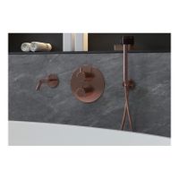 Badkraan SaniClear Copper | Inbouw | Thermostaatkraan | Incl.Inbouwdeel | 2-weg | Rond | Koper geborsteld