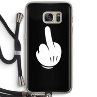 Middle finger black: Samsung Galaxy S7 Transparant Hoesje met koord