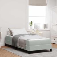 Boxspringbed met matras Lichtgrijs 80 x 210 cm Fluweel
