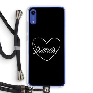 Friends heart black: Honor Play 8A Transparant Hoesje met koord