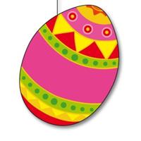 Paaseieren decoratie - roze mix - 20 cm - Paasversiering / Paasdecoratie - karton