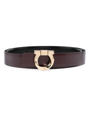 Ferragamo ceinture en cuir Gancini - Noir