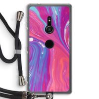 Paarse stroom: Sony Xperia XZ2 Transparant Hoesje met koord