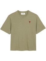 AMI Paris logo-embroidered organic cotton T-shirt - Vert