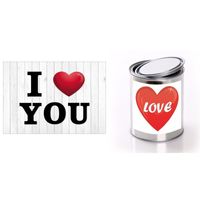 I Love You Valentijnskaart/ansichtkaart met kadoblik   -