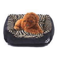 Dierlijke graan vier seizoenen echte warme huisdier hond kennel mat maat: S 43 × 32 × 10cm (zwart)